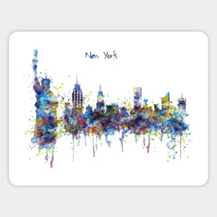 New York Watercolor Skyline Magnet